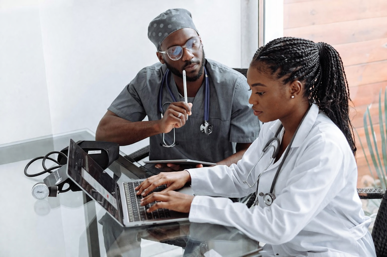 African doctor consulting